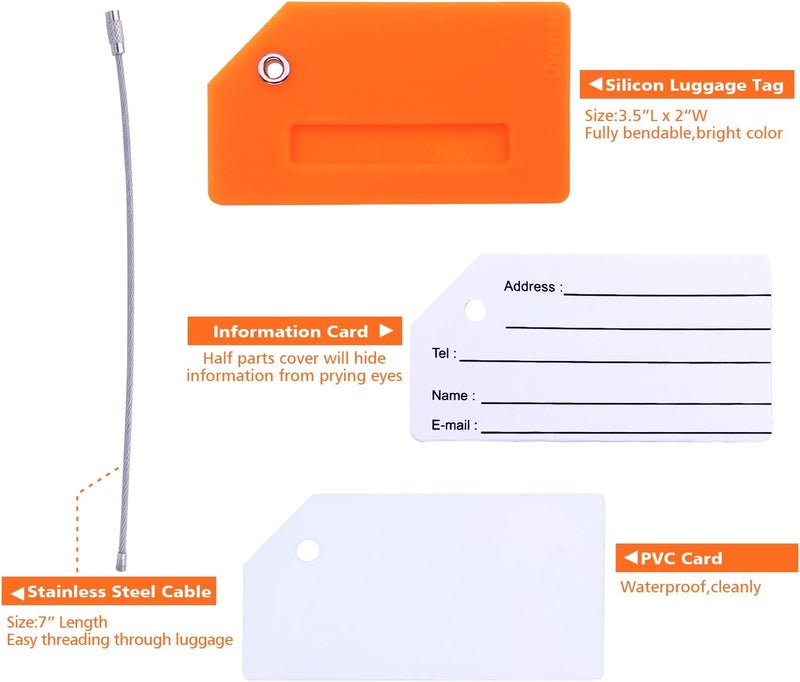 Ovener Silicone Luggage Tag with Name ID Card Perfect to Quickly Spot Luggage Suitcase - Image 2